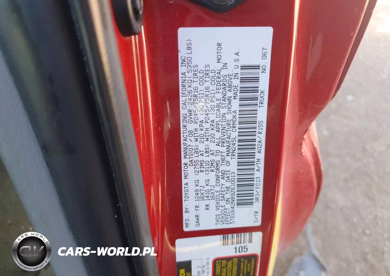 2009 Toyota Tacoma Access Cab VIN:5TEUX42N89Z610013 - 12