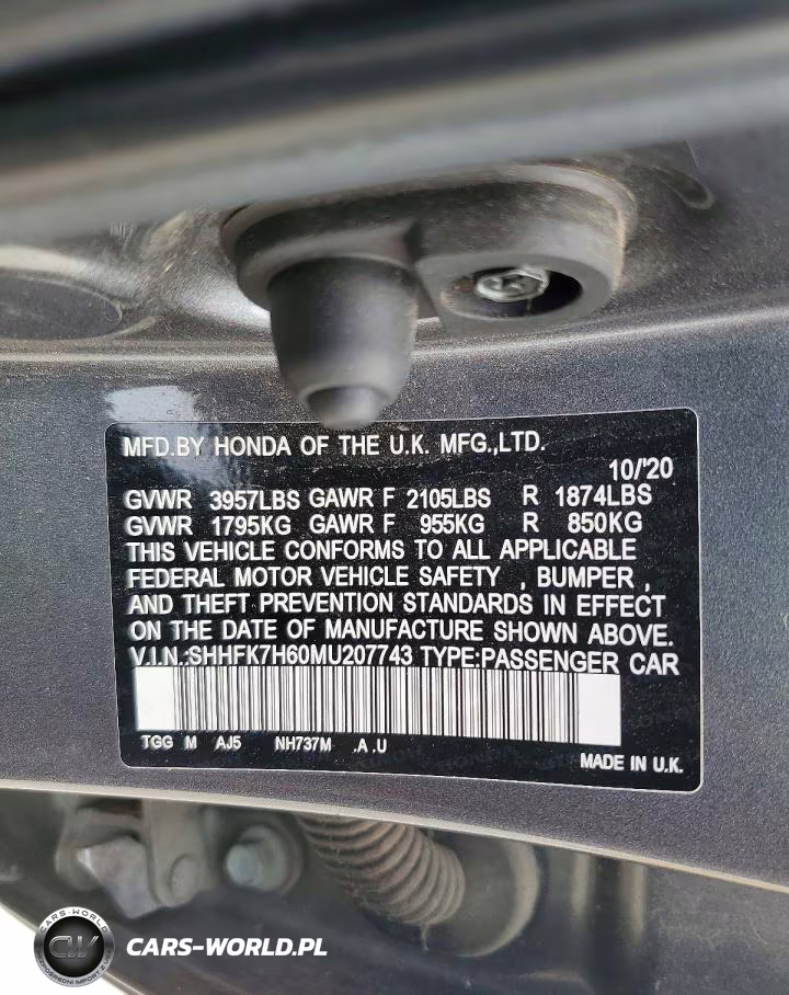 2021 Honda Civic Ex VIN:SHHFK7H60MU207743 - 12
