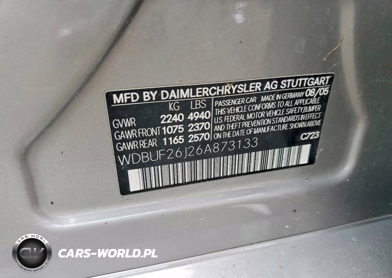 2006 Mercedes-Benz E 320 Cdi VIN:WDBUF26J26A873133 - 12