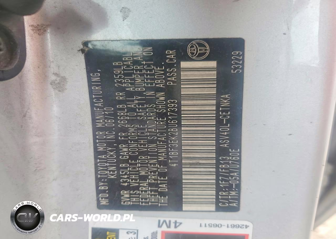 2011 Toyota Camry Le VIN:4T1BF3EK2BU617393 - 12
