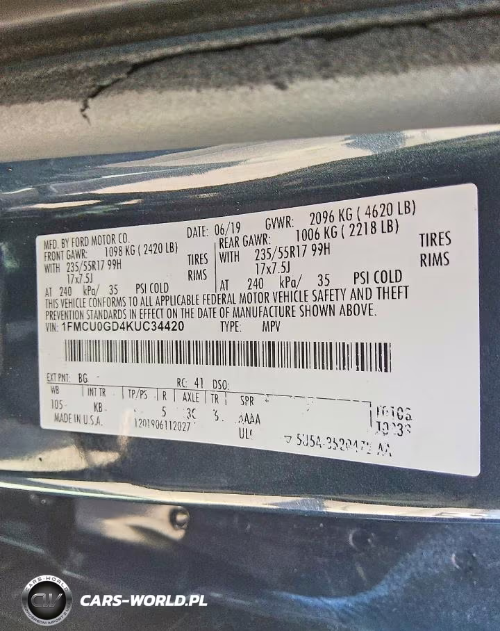 2019 Ford Escape Se VIN:1FMCU0GD4KUC34420 - 13