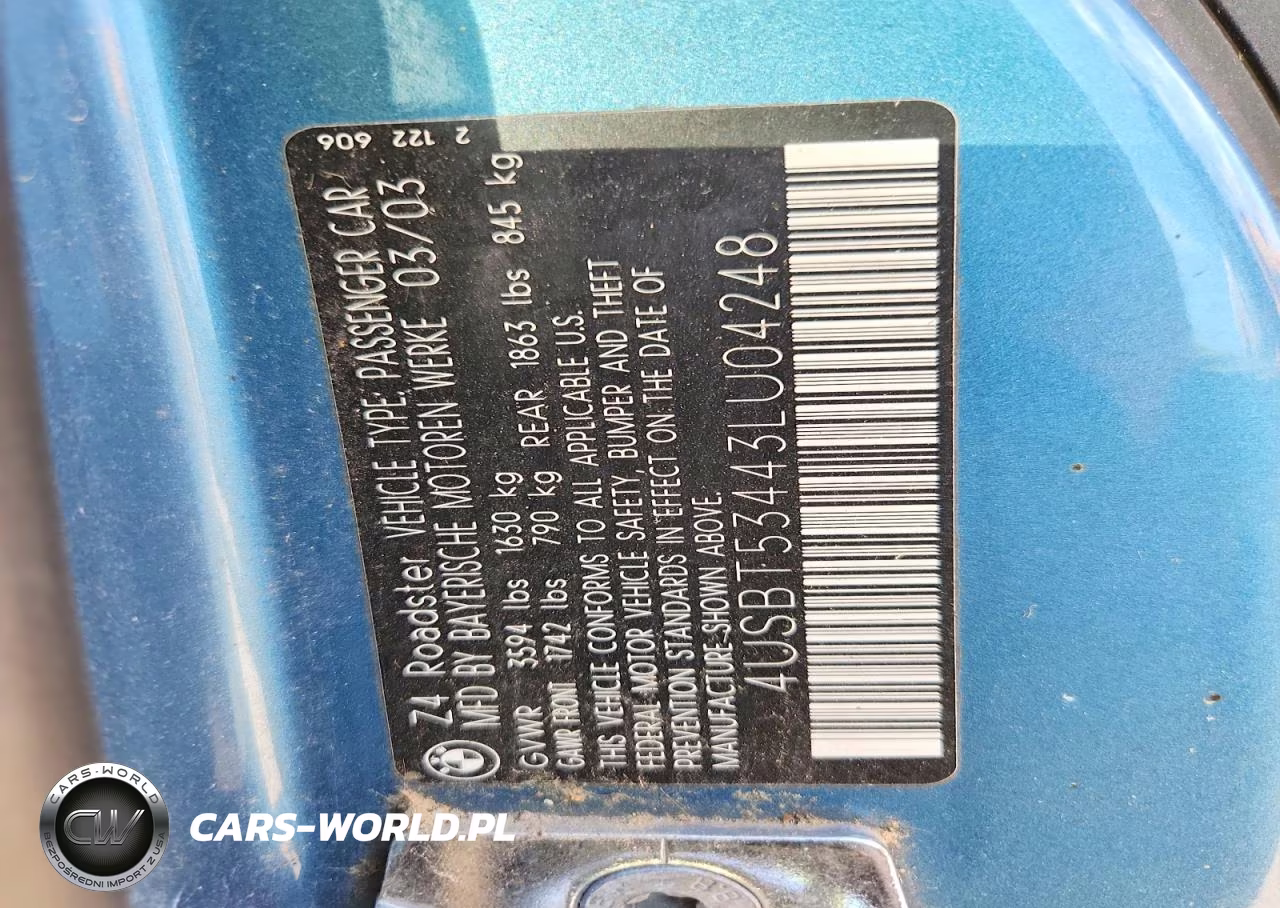 2003 BMW Z4 3.0 VIN:4USBT53443LU04248 - 12