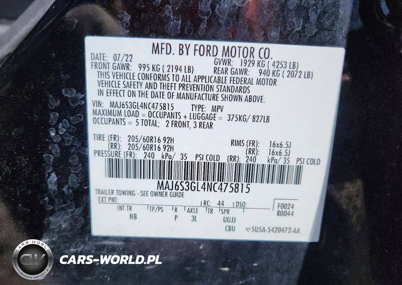 2022 Ford Ecosport Se VIN:MAJ6S3GL4NC475815 - 14