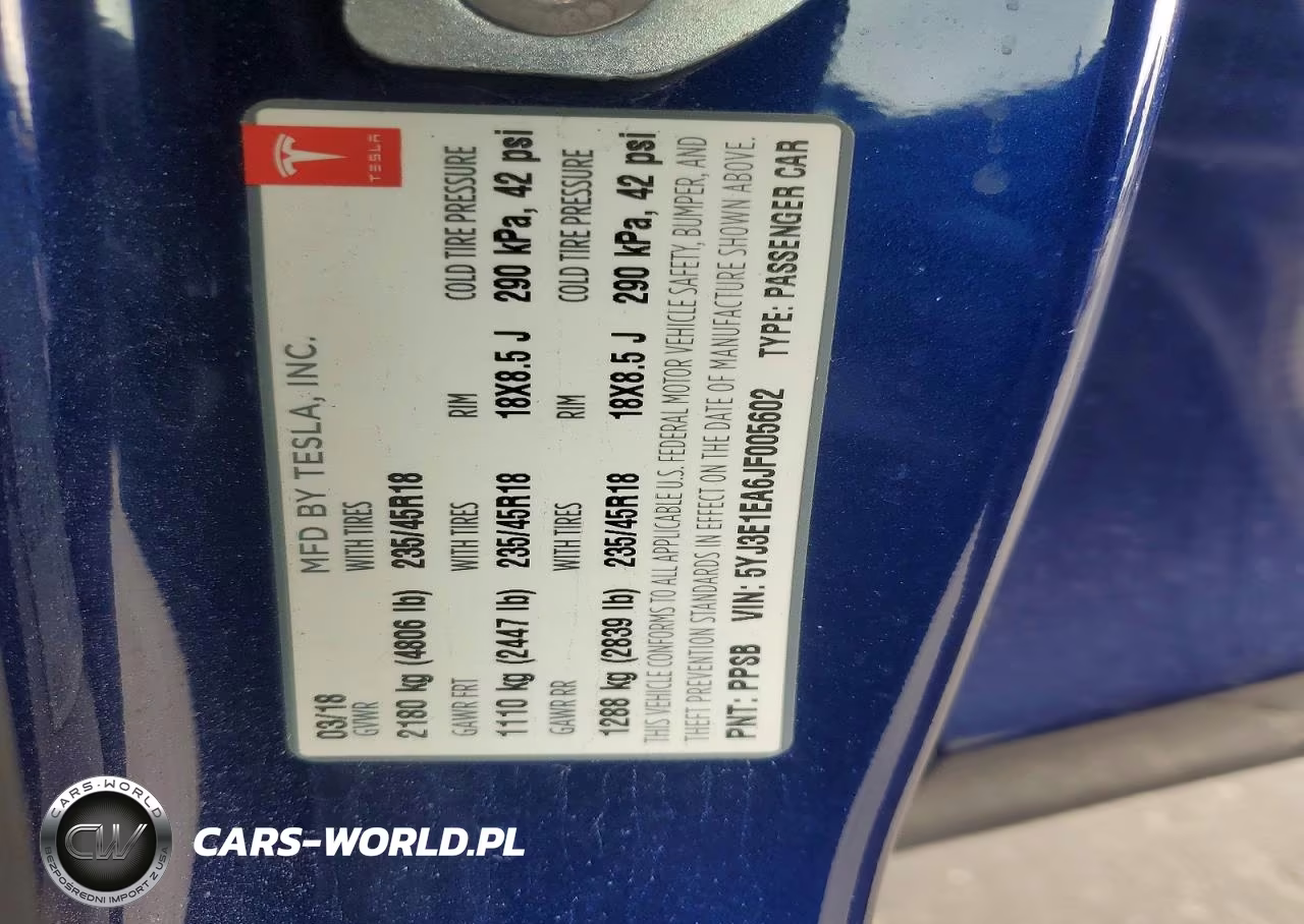 2018 Tesla Model 3 VIN:5YJ3E1EA6JF005602 - 12