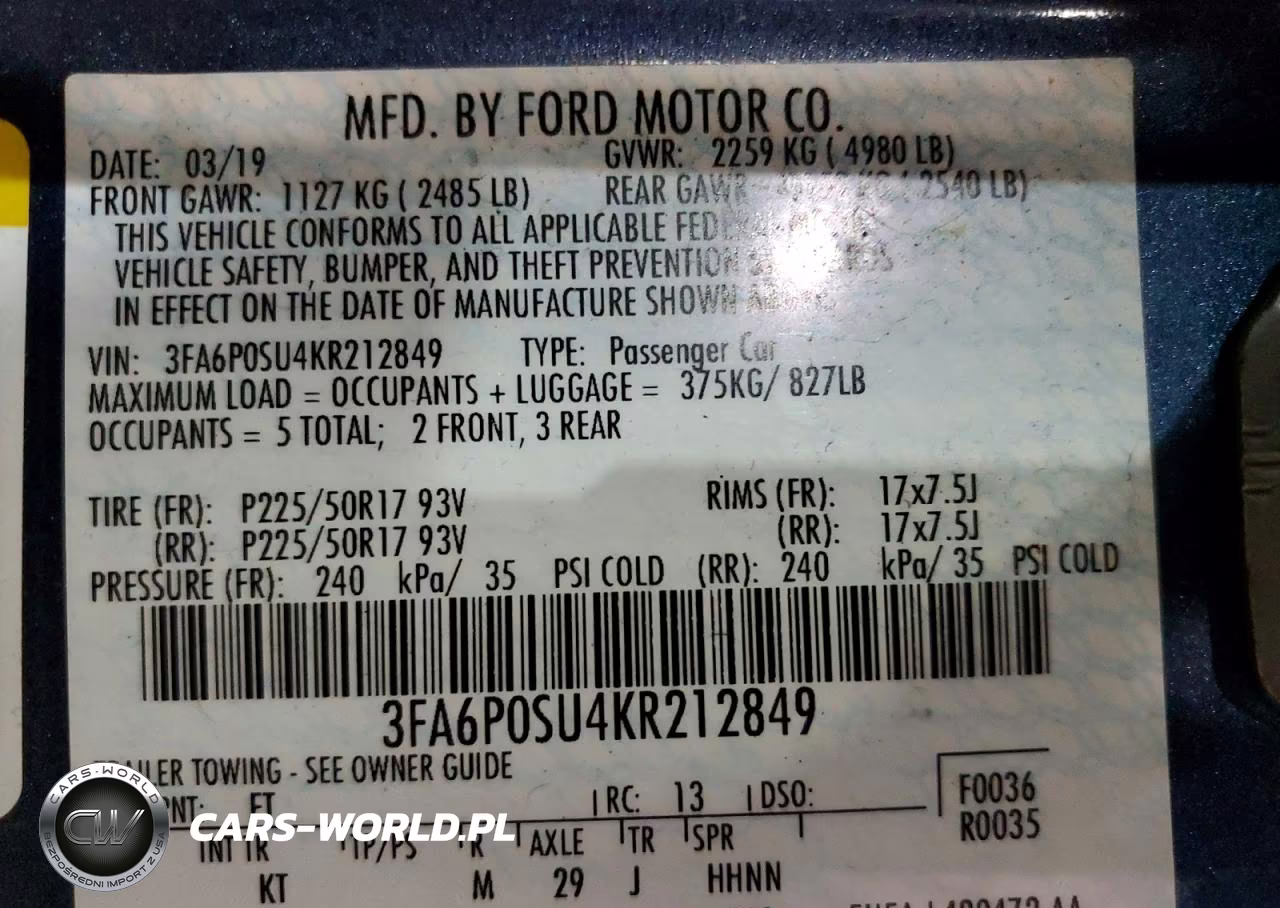 2019 Ford Fusion Titanium VIN:3FA6P0SU4KR212849 - 12