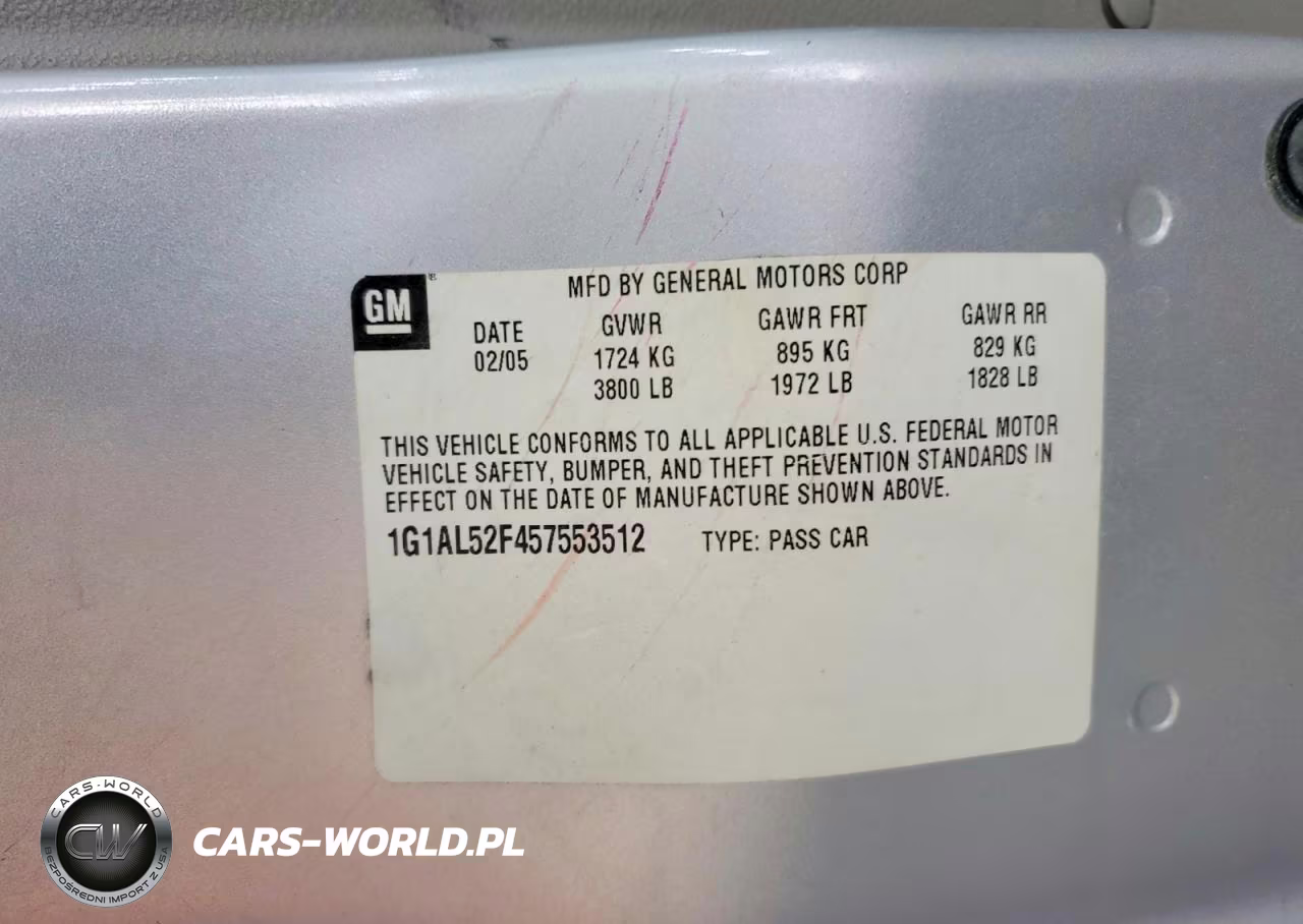2005 Chevrolet Cobalt Ls VIN:1G1AL52F457553512 - 12