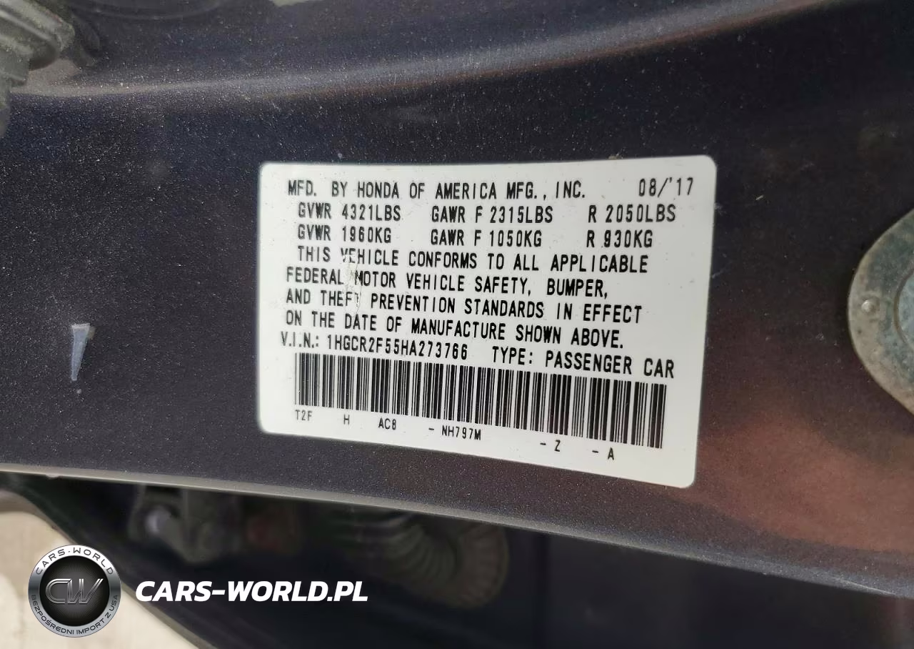 2017 Honda Accord Sport VIN:1HGCR2F55HA273766 - 13