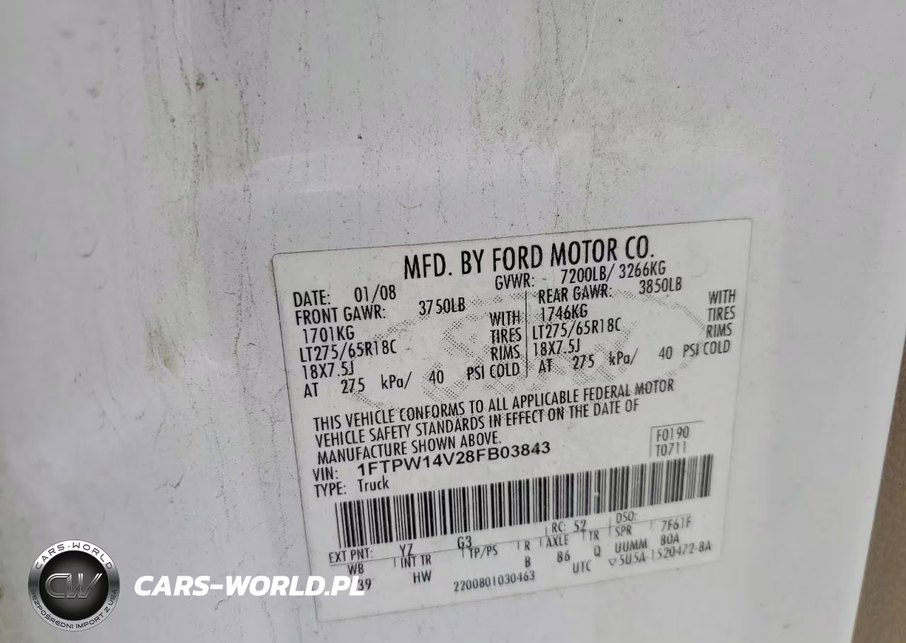 2008 Ford F150 Supercrew VIN:1FTPW14V28FB03843 - 12