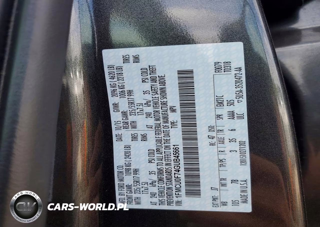 2016 Ford Escape S VIN:1FMCU0F74GUB45661 - 13