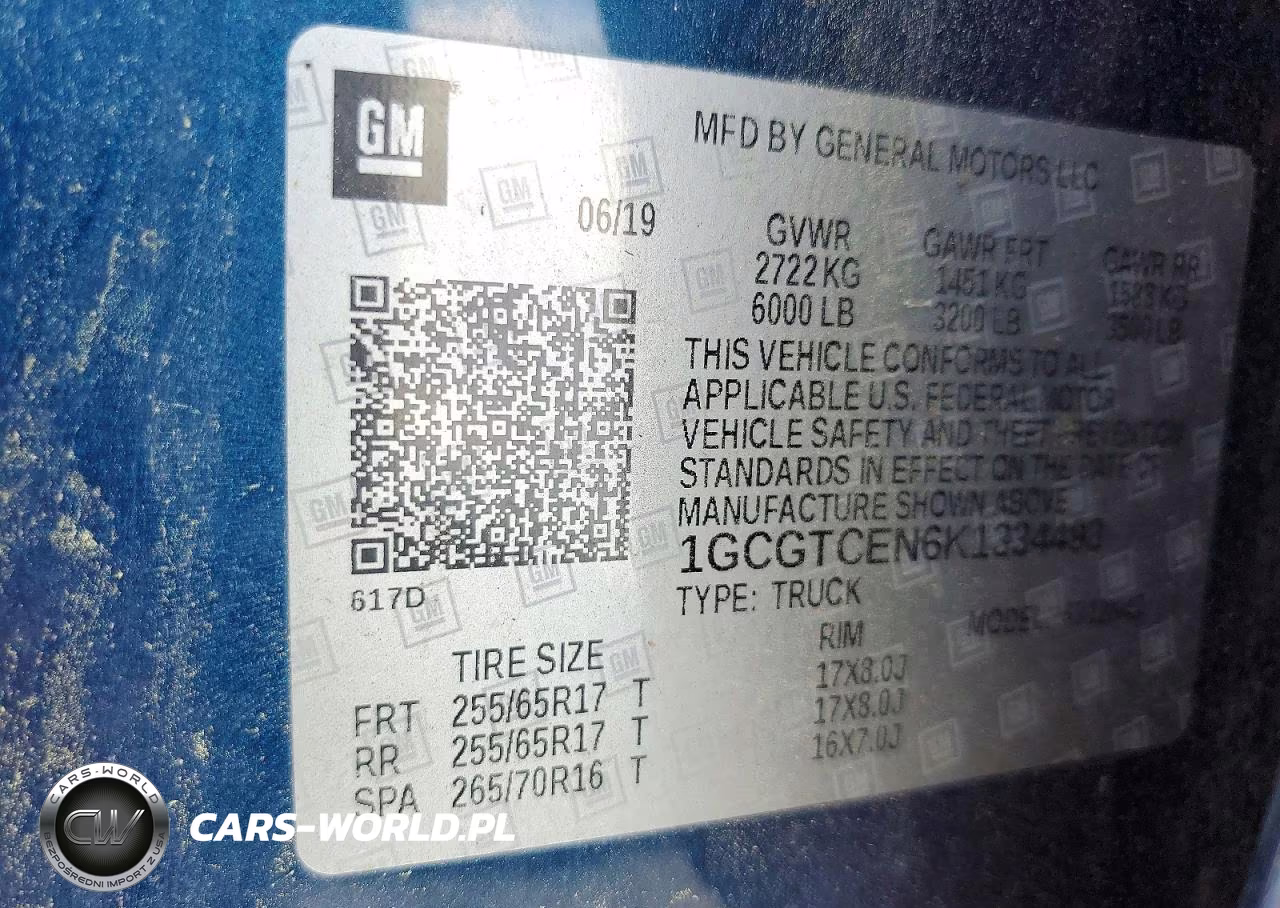 2019 Chevrolet Colorado Lt VIN:1GCGTCEN6K1334493 - 12
