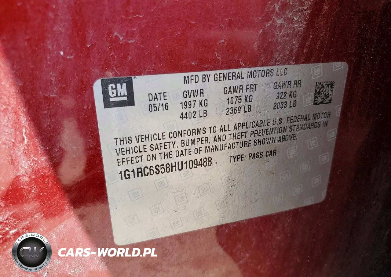 2017 Chevrolet Volt Lt VIN:1G1RC6S58HU109488 - 12