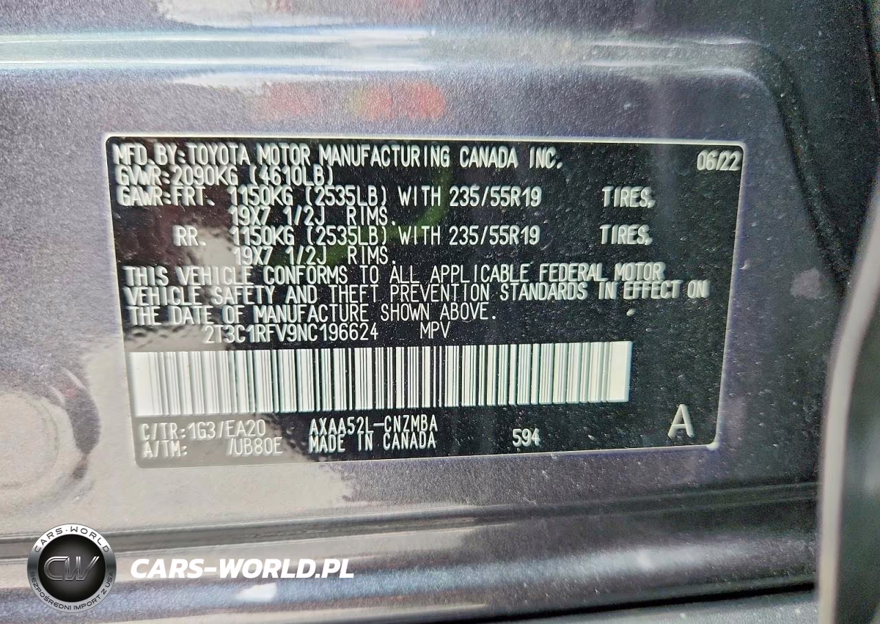 2022 Toyota Rav4 Xle Premium VIN:2T3C1RFV9NC196624 - 13