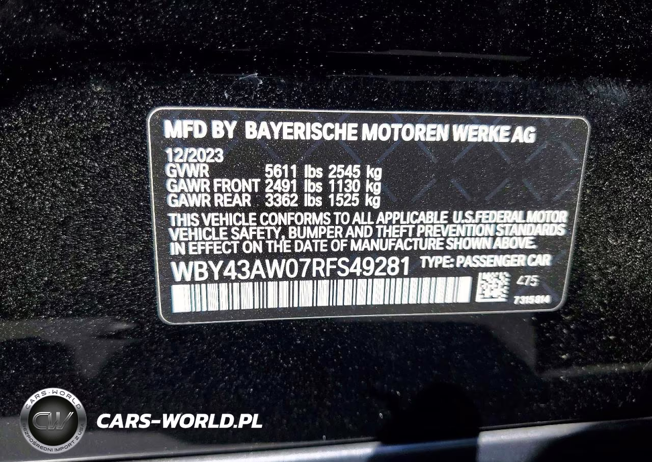 2024 BMW I4 Edrive 35 VIN:WBY43AW07RFS49281 - 12