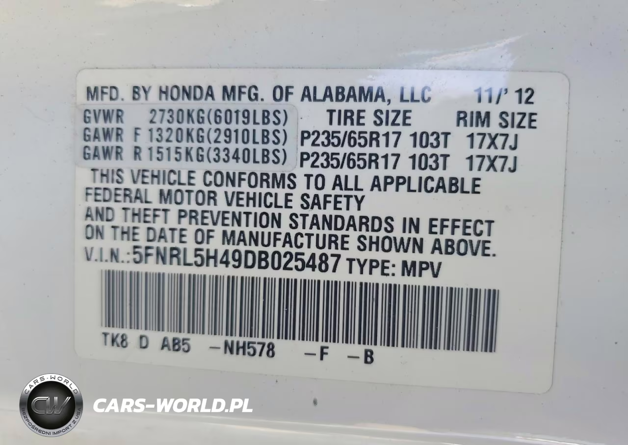 2013 Honda Odyssey Ex VIN:5FNRL5H49DB025487 - 13
