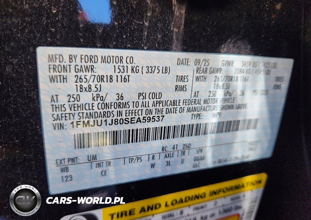 2025 Ford Exped 4X4 VIN:1FMJU1J80SEA59537 - 14