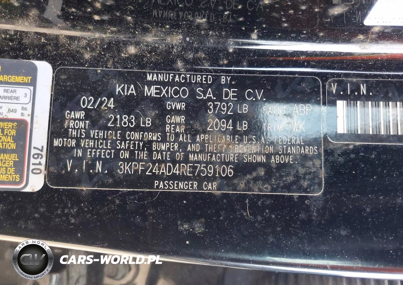 2024 Kia Forte Lxs VIN:3KPF24AD4RE759106 - 12