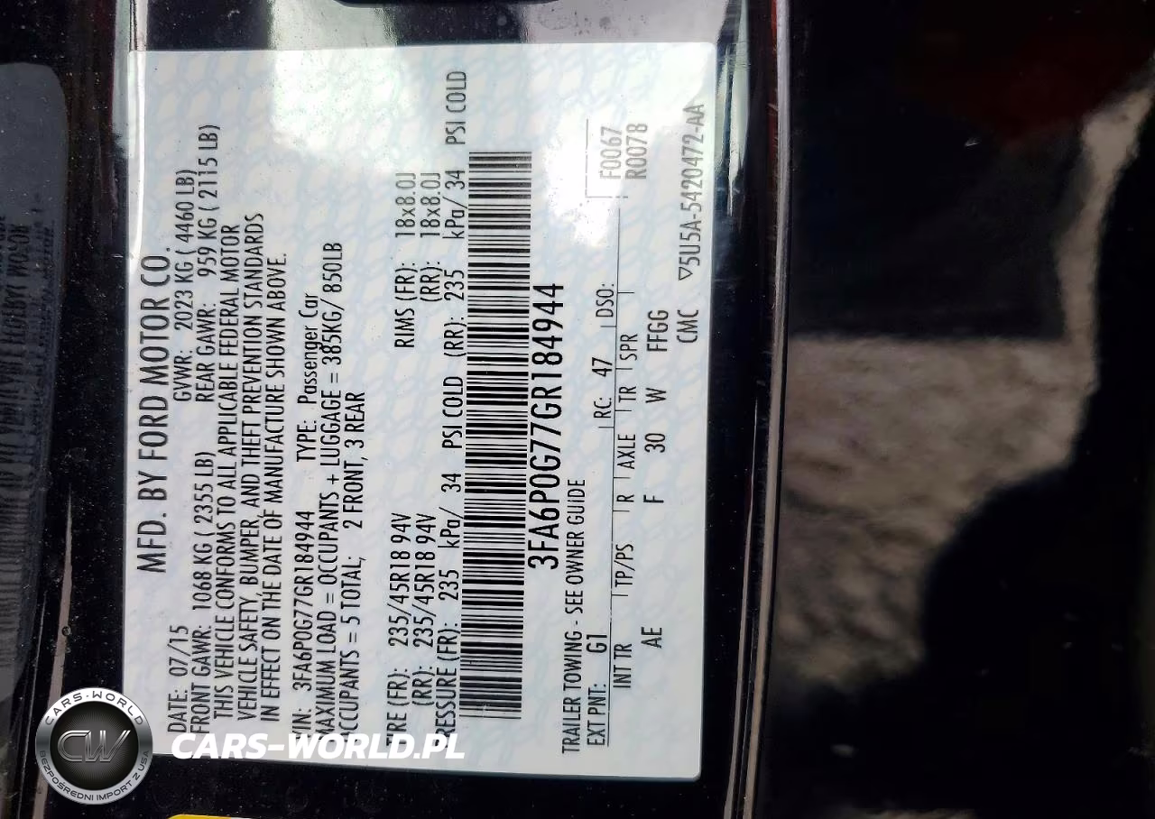 2016 Ford Fusion S VIN:3FA6P0G77GR184944 - 12