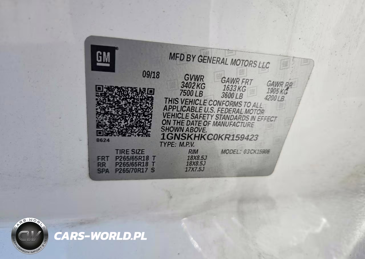 2019 Chevrolet Suburban K1500 Lt VIN:1GNSKHKC0KR159423 - 13