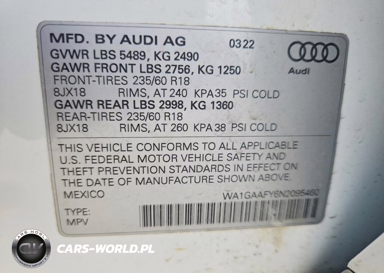 2022 Audi Q5 Premium 45 VIN:WA1GAAFY6N2095460 - 13