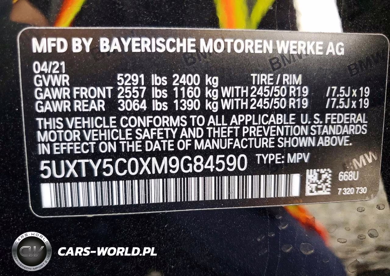 2021 BMW X3 xDrive30I VIN:5UXTY5C0XM9G84590 - 14
