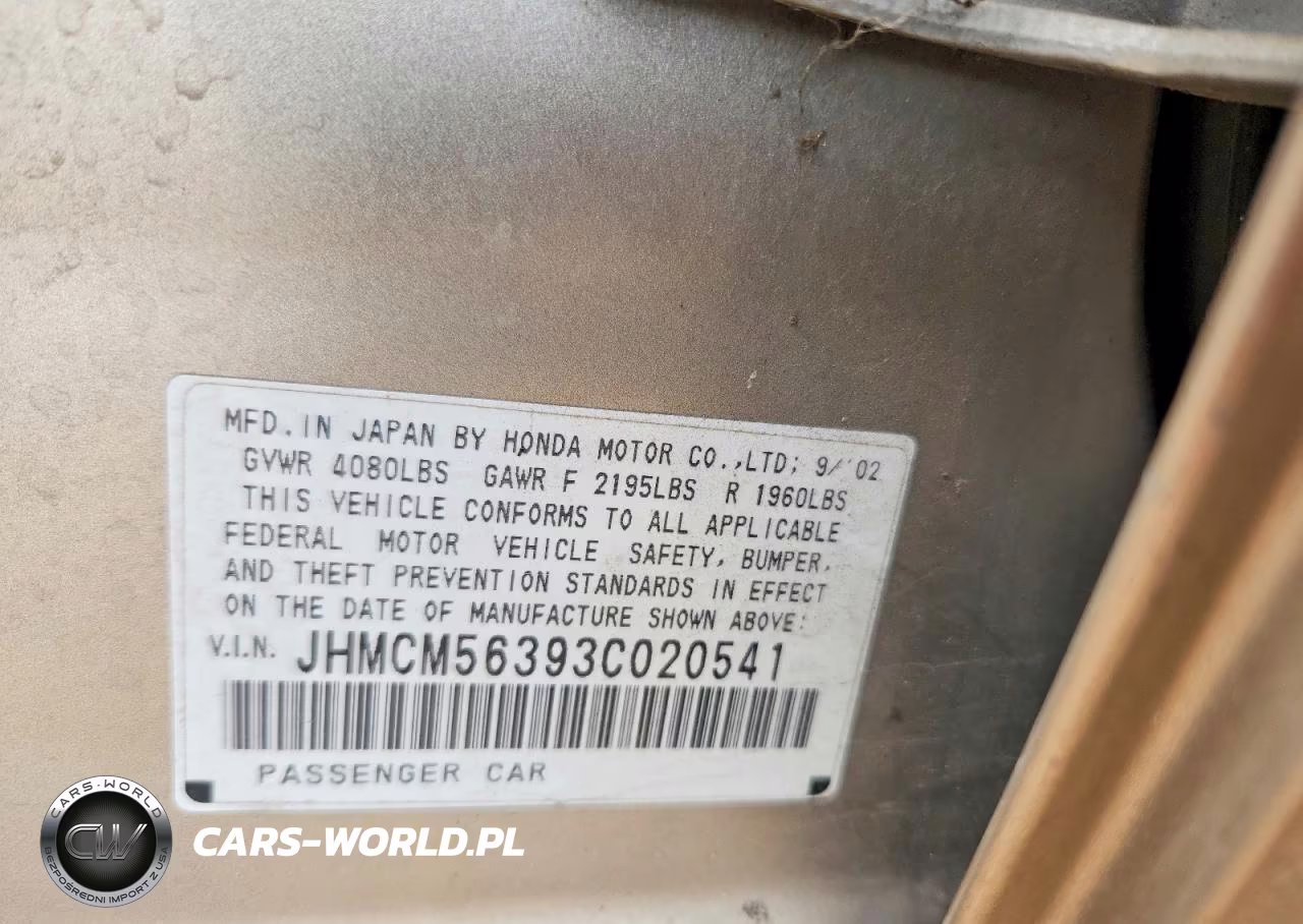 2003 Honda Accord Lx VIN:JHMCM56393C020541 - 12