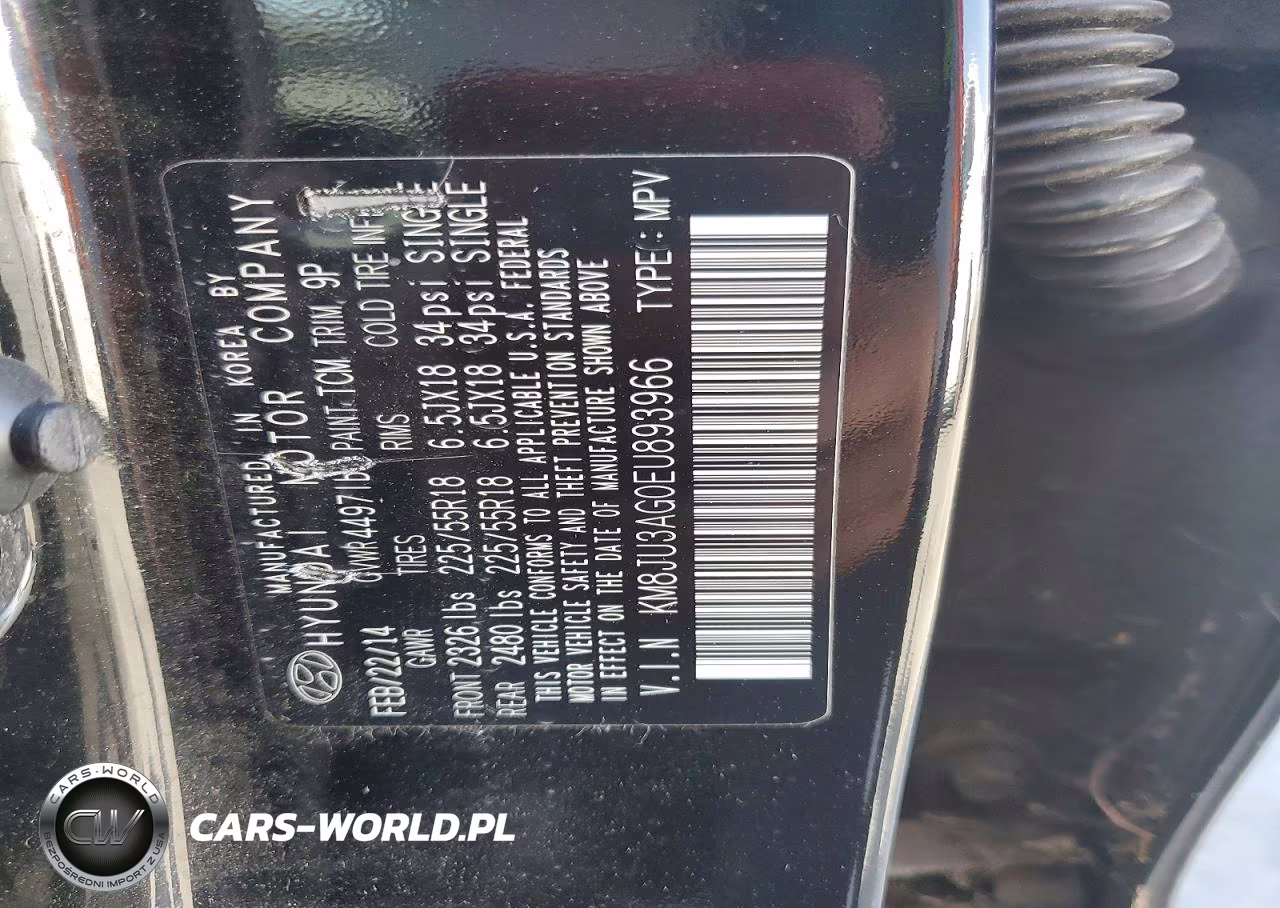 2014 Hyundai Tucson Limited VIN:KM8JU3AG0EU893966 - 13