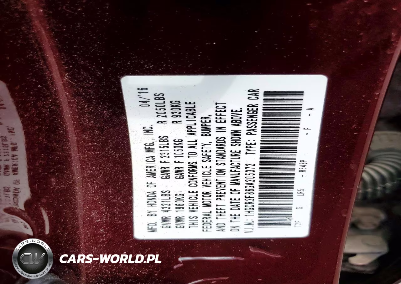2016 Honda Accord Exl VIN:1HGCR2F86GA205372 - 12