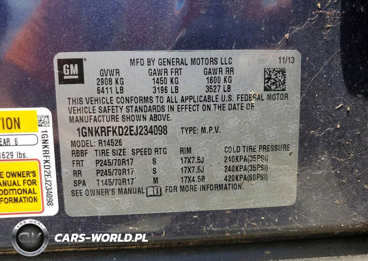 2014 Chevrolet Traverse Ls VIN:1GNKRFKD2EJ234098 - 13