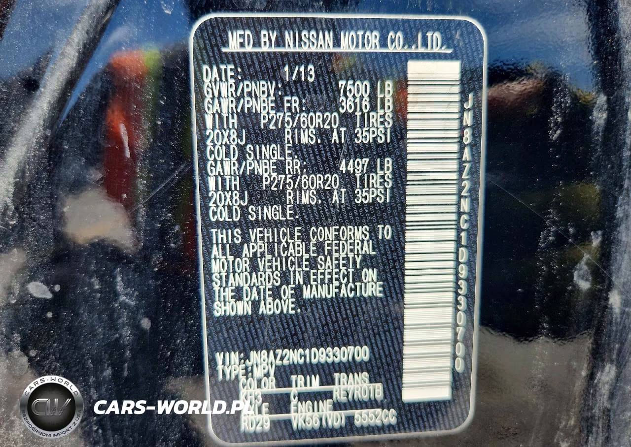 2013 Infiniti Qx56 Base VIN:JN8AZ2NC1D9330700 - 13
