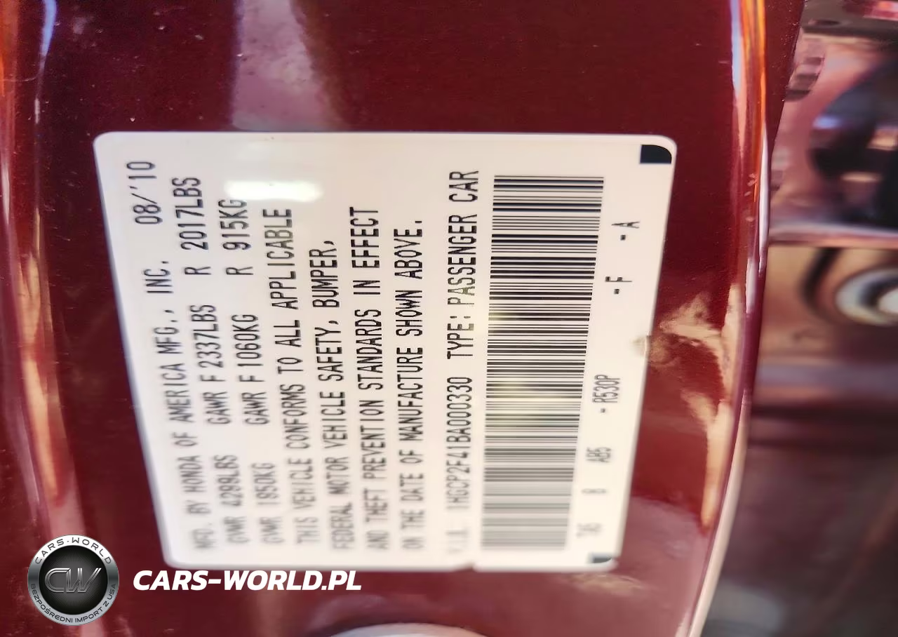2011 Honda Accord Lxp VIN:1HGCP2F41BA000330 - 12