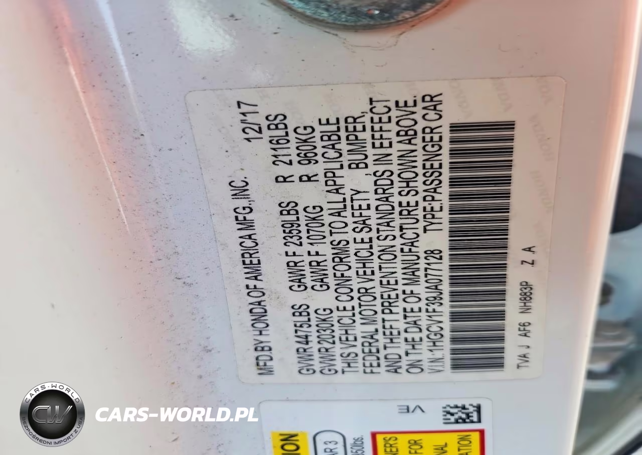 2018 Honda Accord Sport VIN:1HGCV1F39JA077128 - 12