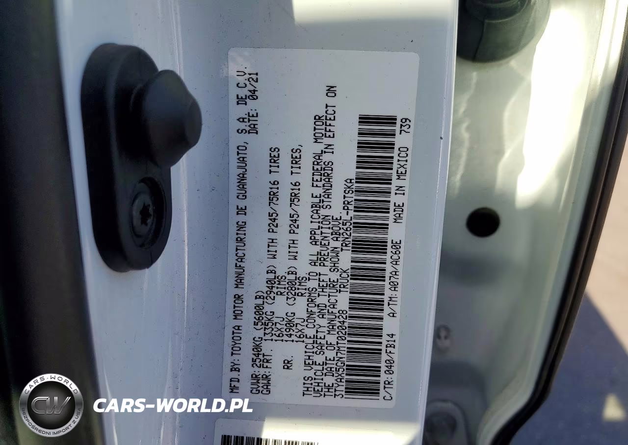 2021 Toyota Tacoma Sr VIN:3TYAX5GN7MT020428 - 12