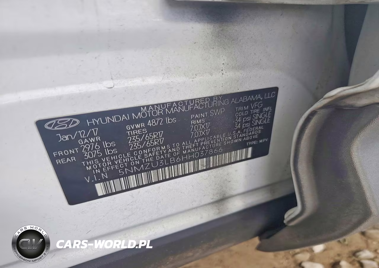 2017 Hyundai Santa Fe Sport 2.4L VIN:5NMZU3LB6HH037866 - 12