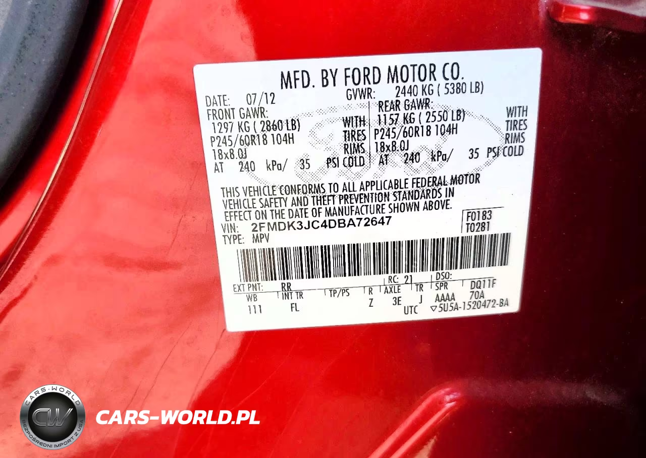 2013 Ford Edge Sel VIN:2FMDK3JC4DBA72647 - 13
