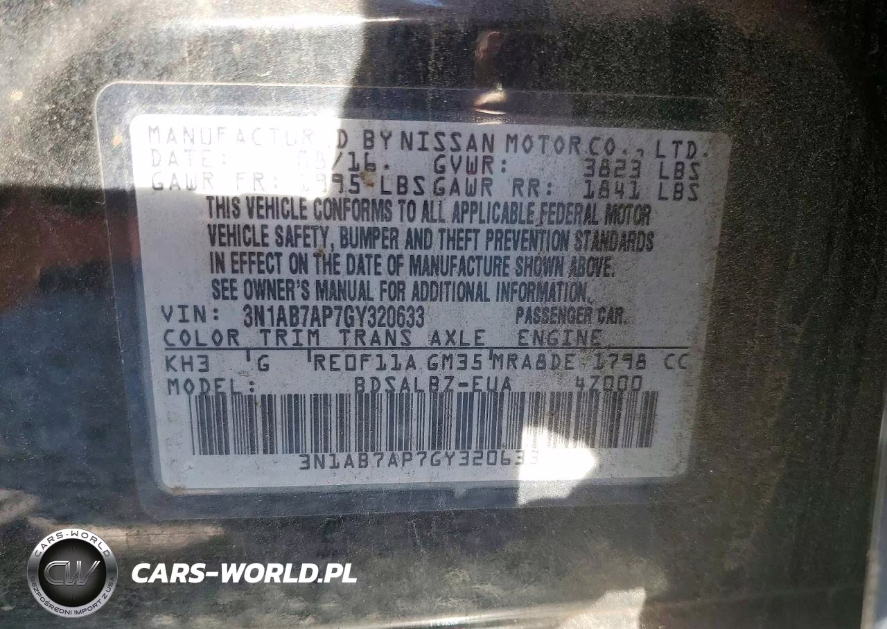 2016 Nissan Sentra S VIN:3N1AB7AP7GY320633 - 12