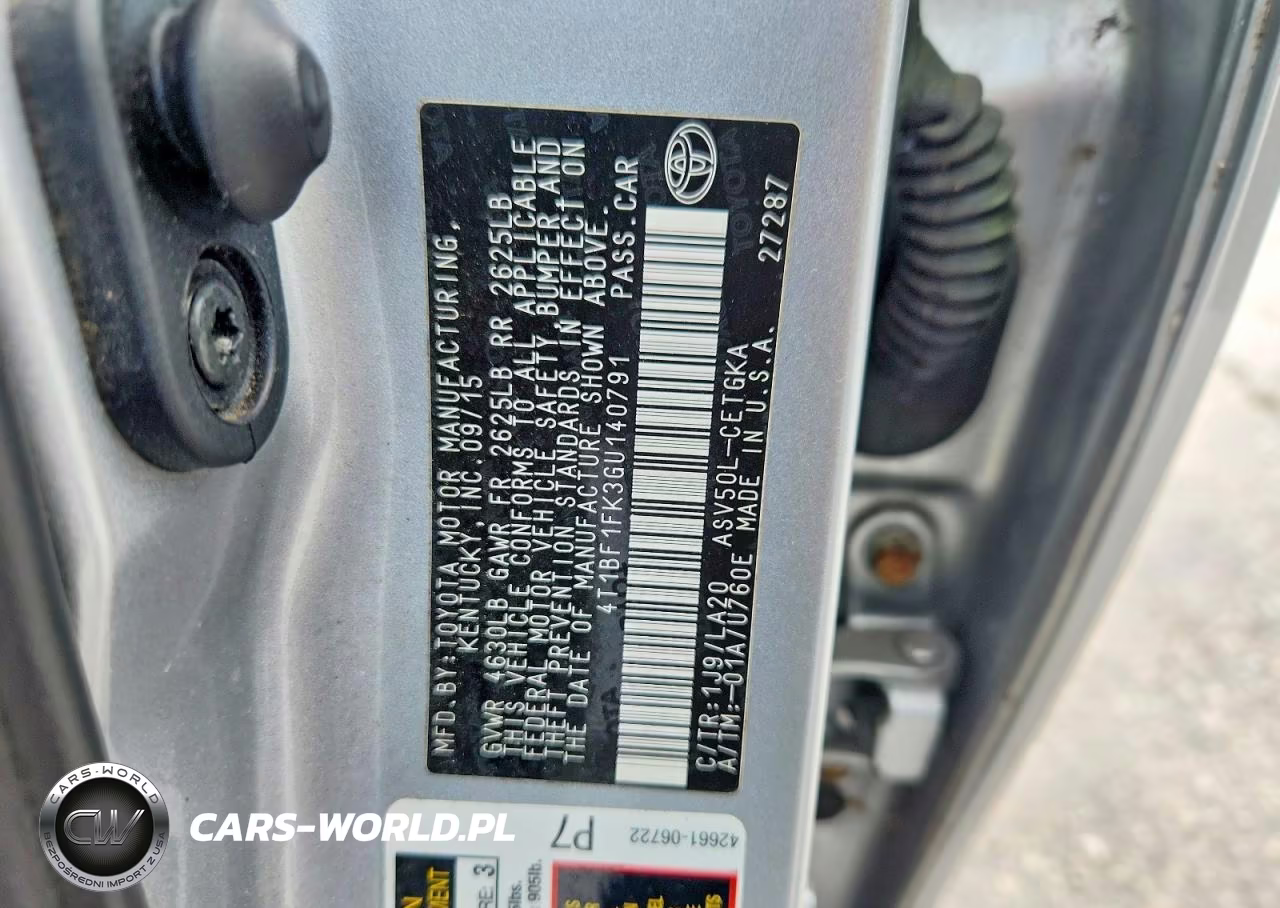2016 Toyota Camry Xle VIN:4T1BF1FK3GU140791 - 12