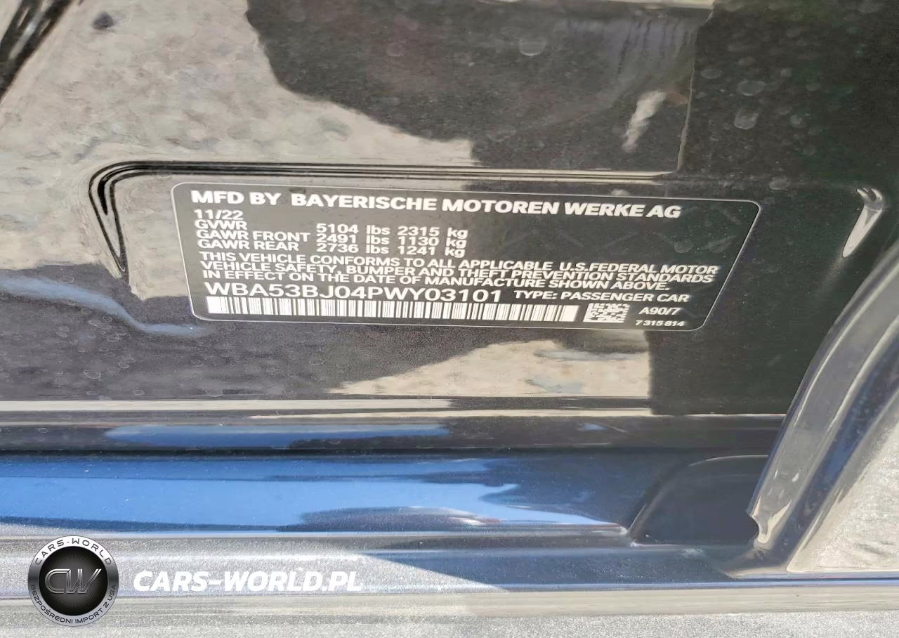 2023 BMW 540 I VIN:WBA53BJ04PWY03101 - 12