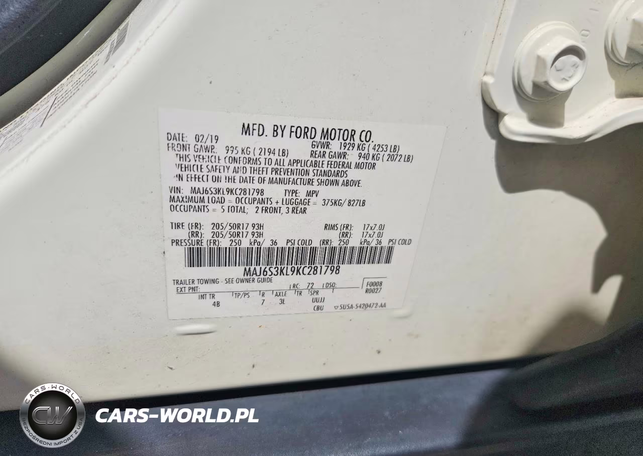 2019 Ford Ecosport Titanium VIN:MAJ6S3KL9KC281798 - 13