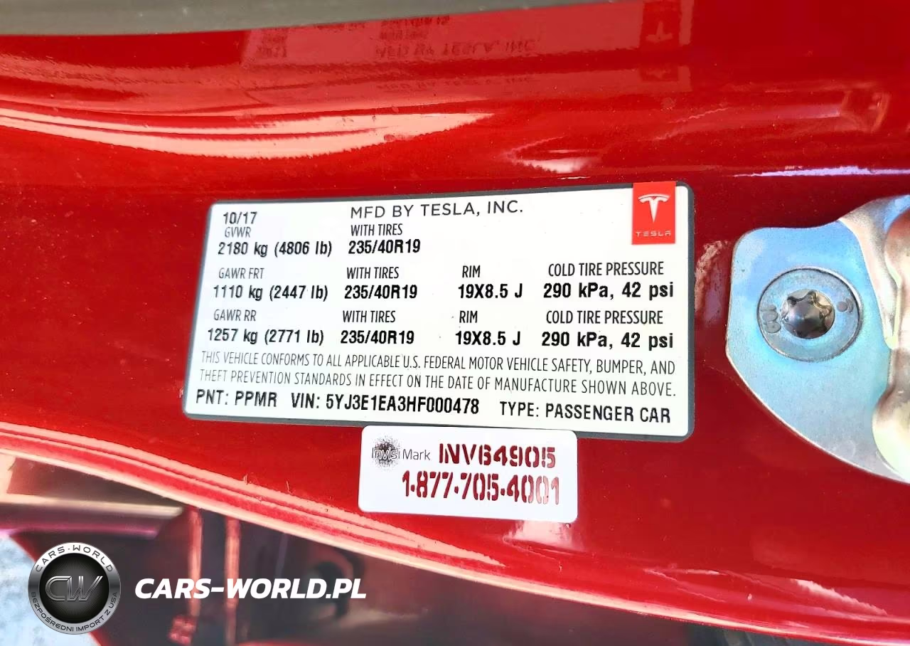 2017 Tesla Model 3 VIN:5YJ3E1EA3HF000478 - 12