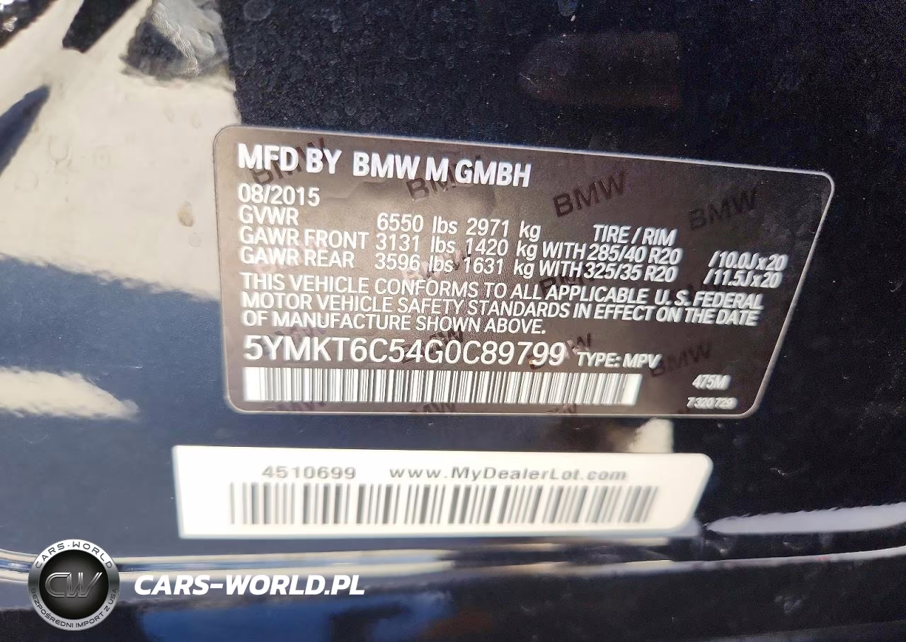 2016 BMW X5 M VIN:5YMKT6C54G0C89799 - 14