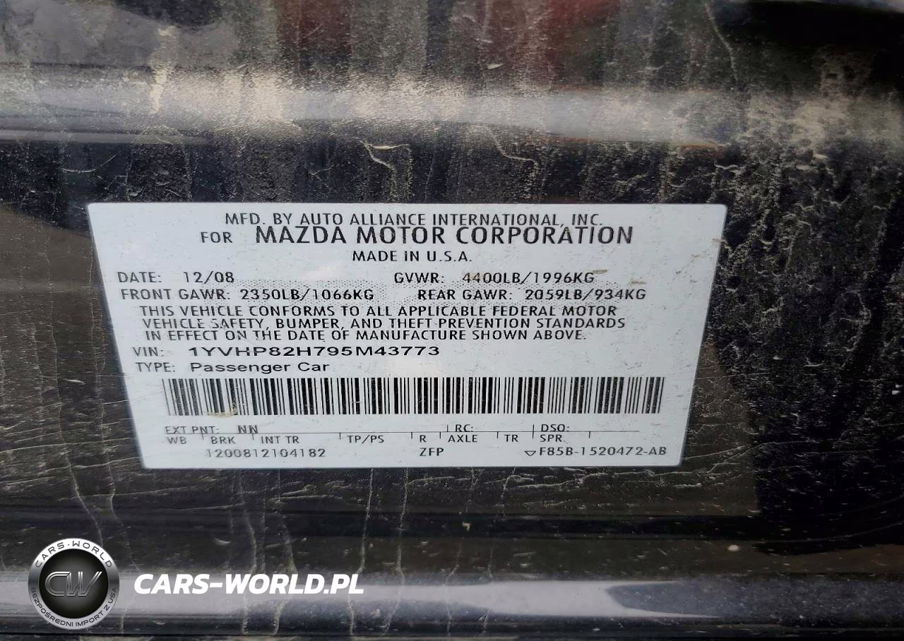 2009 Mazda 6 I VIN:1YVHP82H795M43773 - 12
