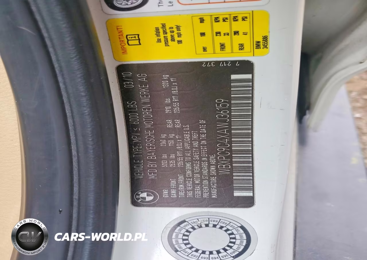 2010 BMW X3 xDrive30I VIN:WBXPC9C4XAWJ36159 - 13