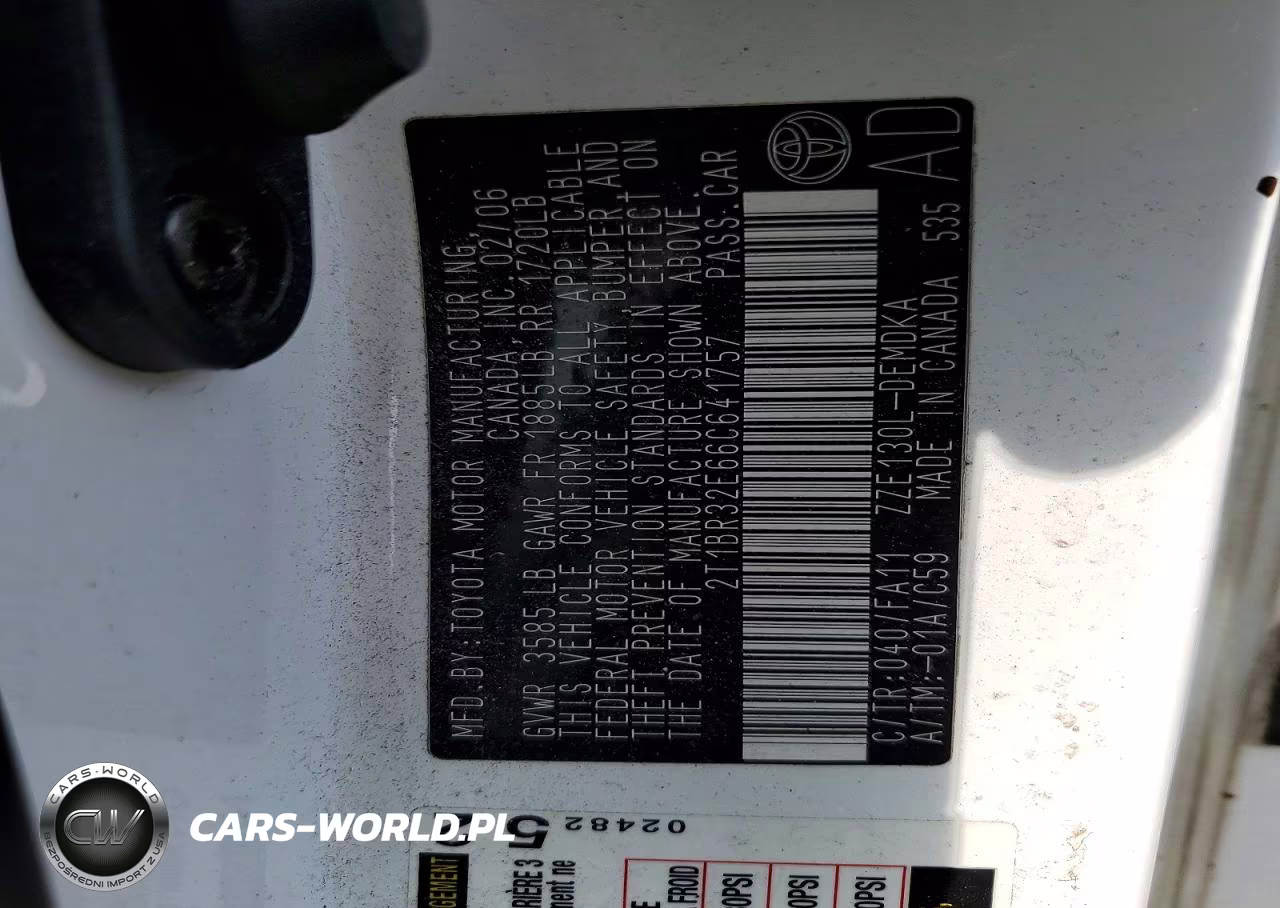2006 Toyota Corolla Ce VIN:2T1BR32E66C641757 - 12