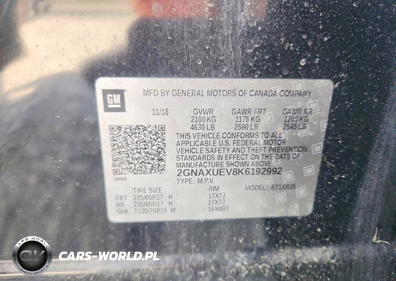2019 Chevrolet Equinox Lt VIN:2GNAXUEV8K6192992 - 13