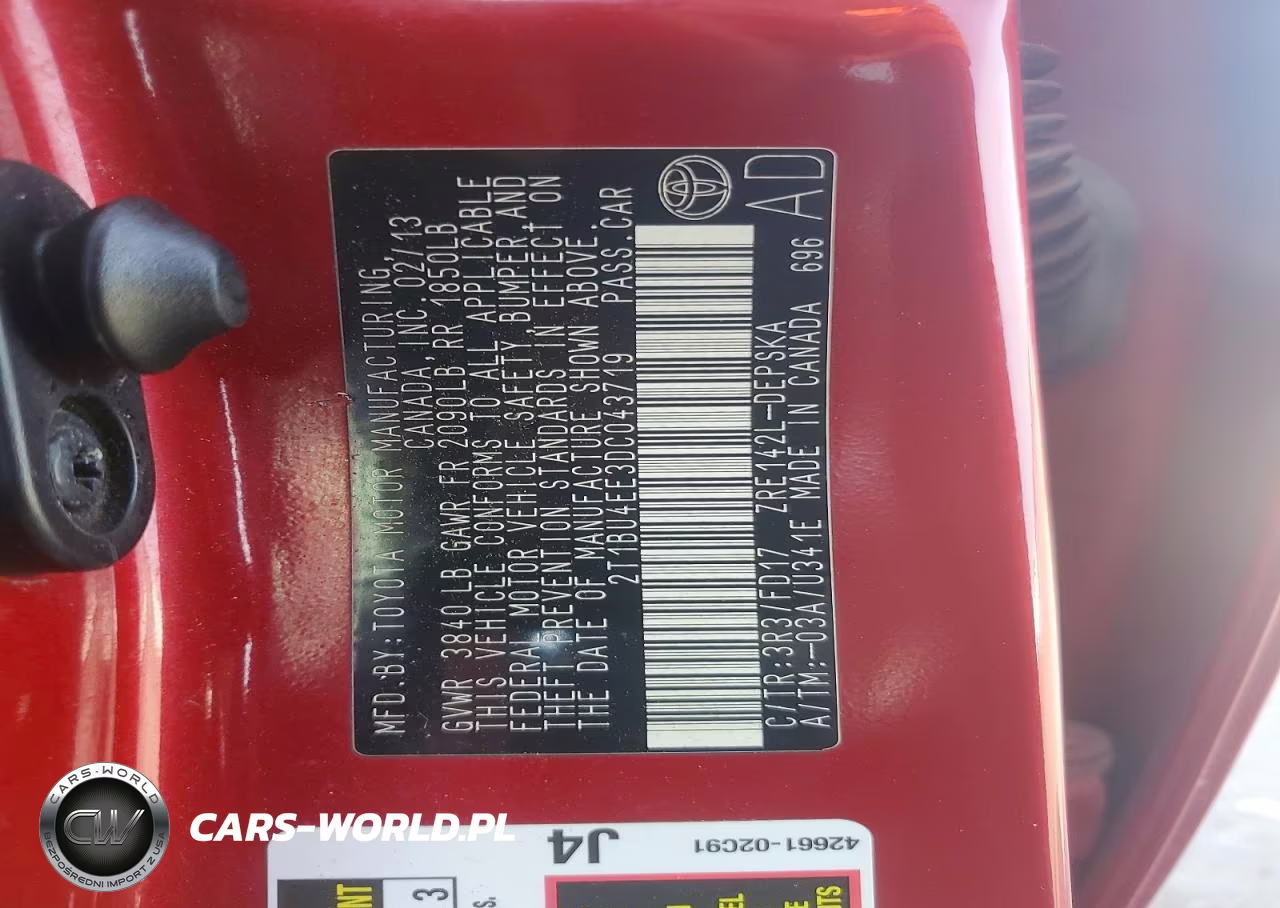 2013 Toyota Corolla S VIN:2T1BU4EE3DC043719 - 12