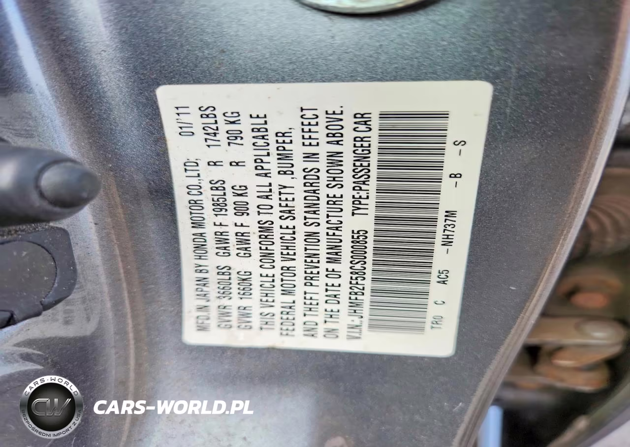 2012 Honda Civic Lx VIN:JHMFB2F58CS000855 - 12