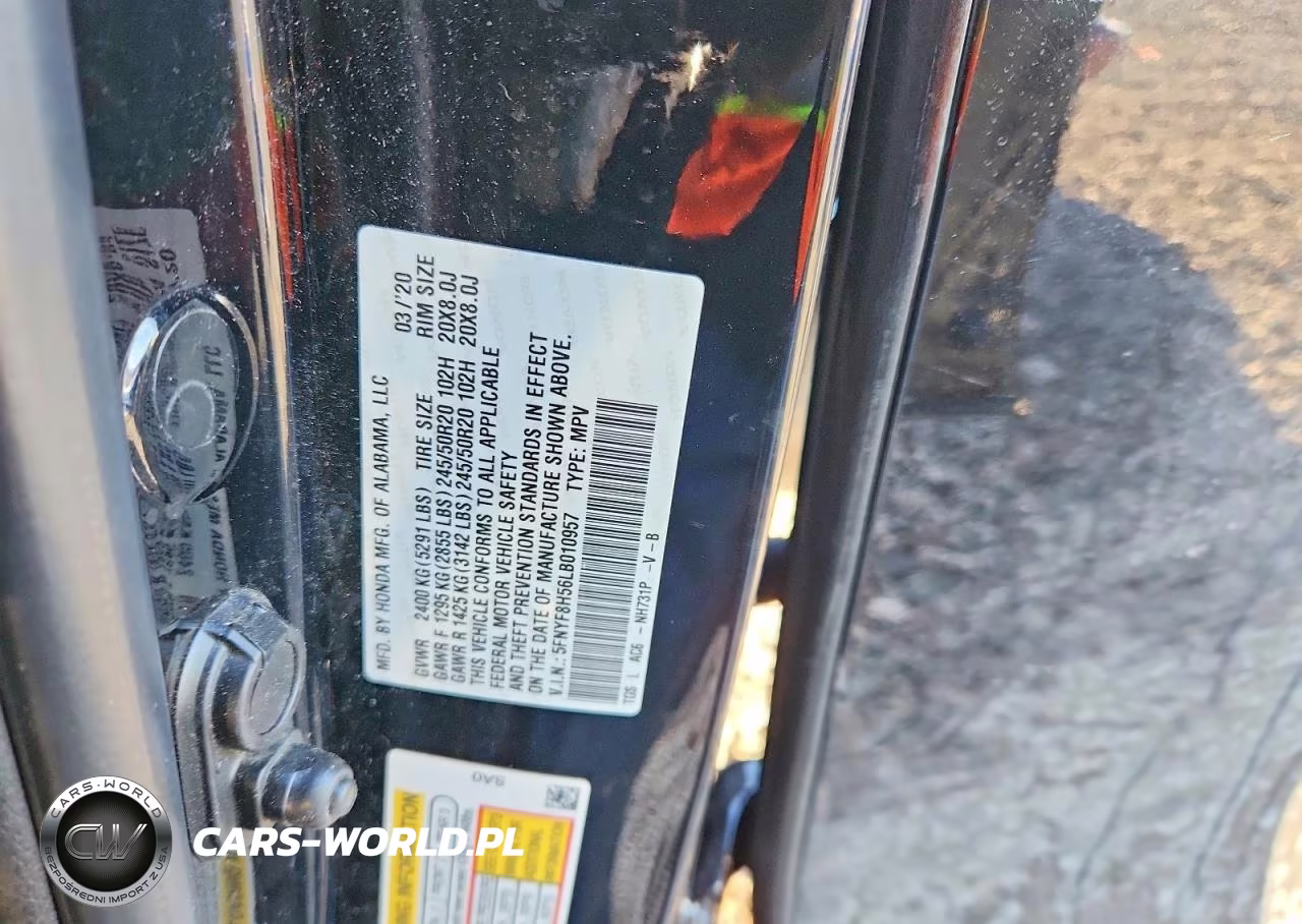 2020 Honda Passport Exl VIN:5FNYF8H56LB010957 - 12