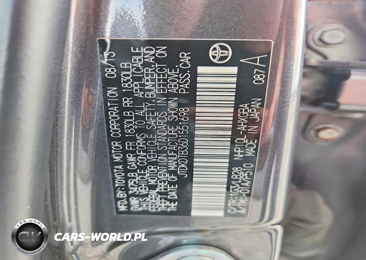 2013 Toyota Prius C Four VIN:JTDKDTB36D1551698 - 12