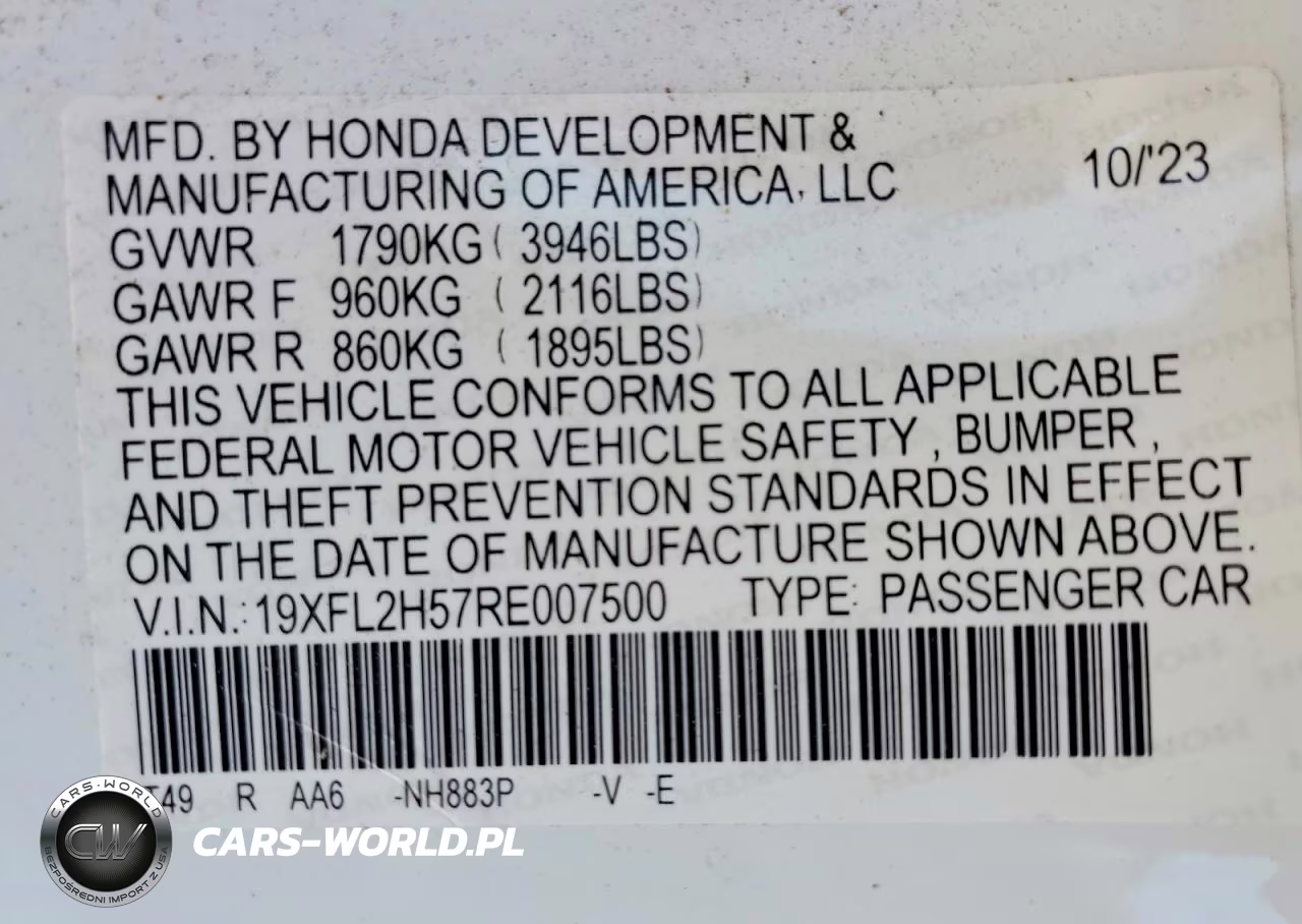 2024 Honda Civic Lx VIN:19XFL2H57RE007500 - 12