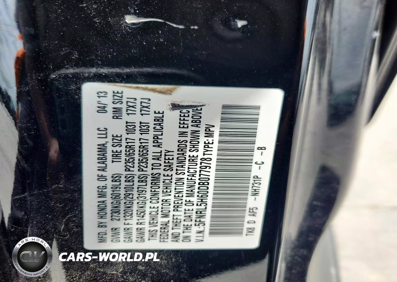 2013 Honda Odyssey Exl VIN:5FNRL5H60DB077978 - 13